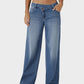 Trendy Asymmetric Low Rise Baggy Wide Leg Jeans - Comfortable Stretch Denim