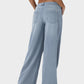 Trendy Asymmetric Low Rise Baggy Wide Leg Jeans - Comfortable Stretch Denim