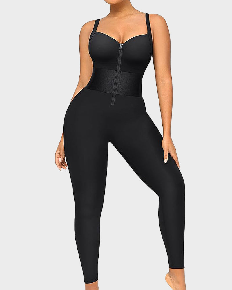 Sleek Athletic Bodycon Shapewear Romper: Effortless Style & Comfort Built-In