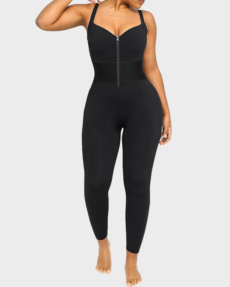 Sleek Athletic Bodycon Shapewear Romper: Effortless Style & Comfort Built-In