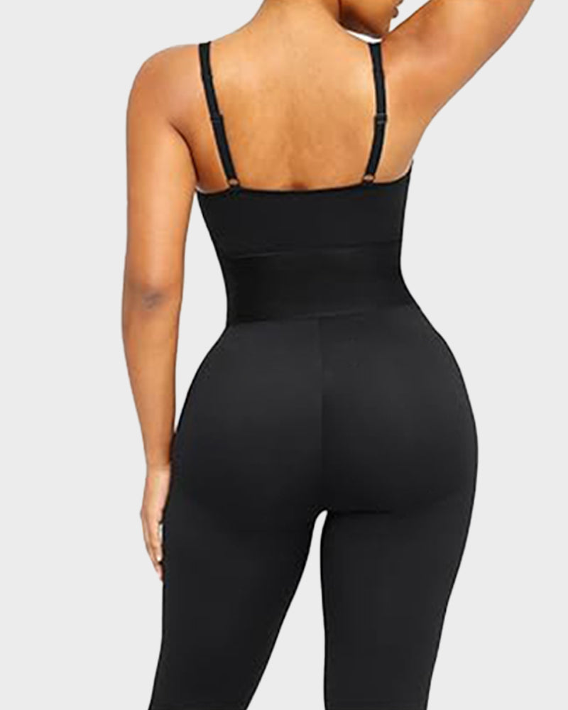 Sleek Athletic Bodycon Shapewear Romper: Effortless Style & Comfort Built-In