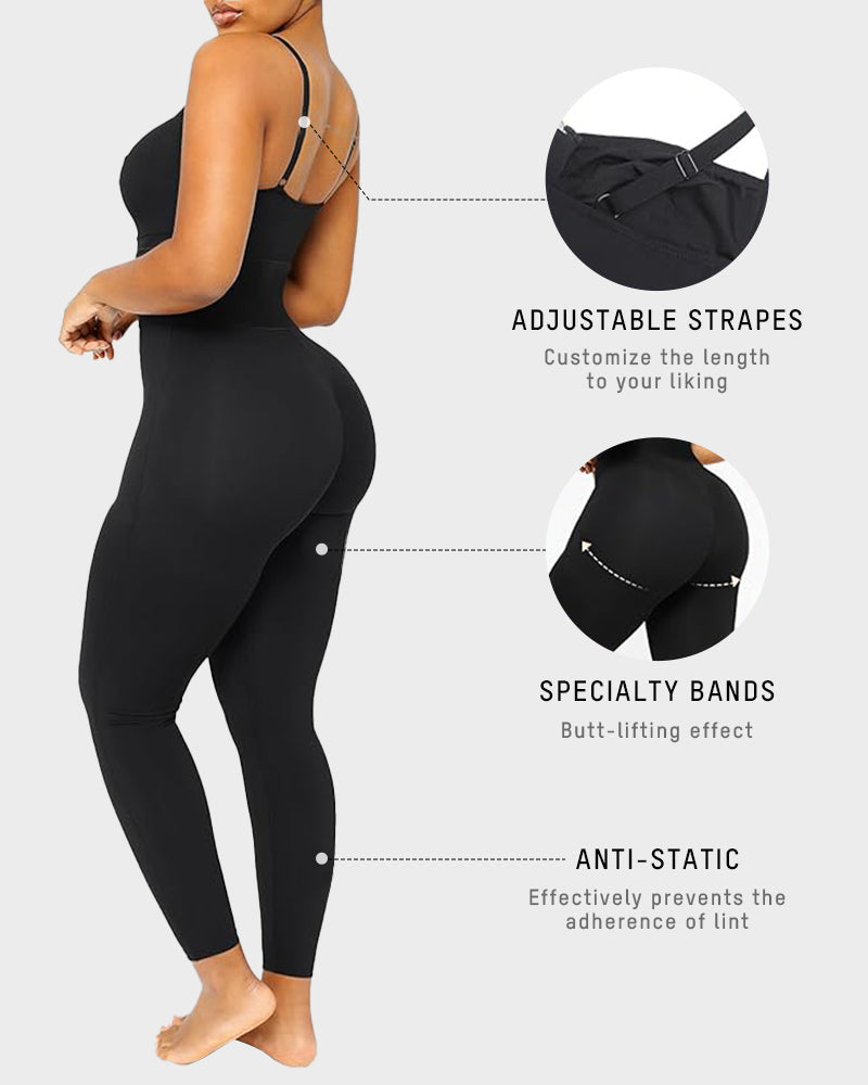 Sleek Athletic Bodycon Shapewear Romper: Effortless Style & Comfort Built-In