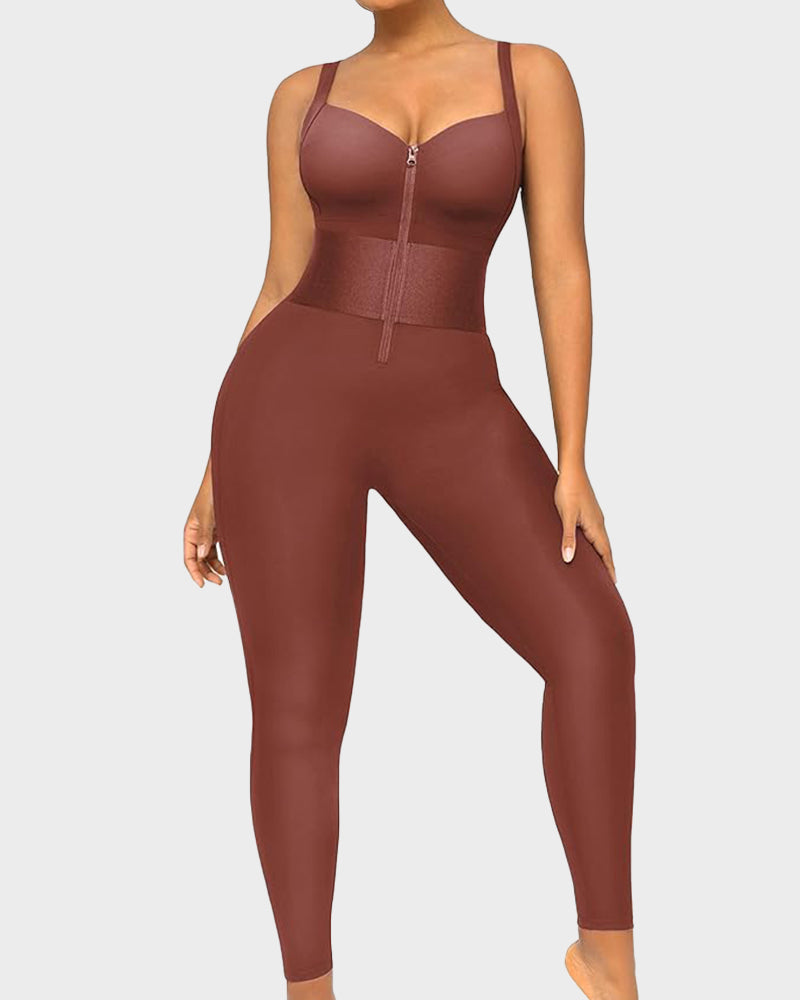 Sleek Athletic Bodycon Shapewear Romper: Effortless Style & Comfort Built-In