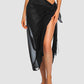Elegant Sheer Side Tie Midi Sarong Swimsuit Cover-Up for Beach & Pool