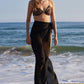 Elegant Sheer Side Tie Midi Sarong Swimsuit Cover-Up for Beach & Pool