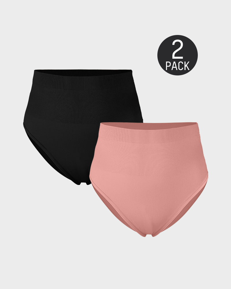 Mid-Waist Tummy Control Shaping Brief Panty (2 Pack)