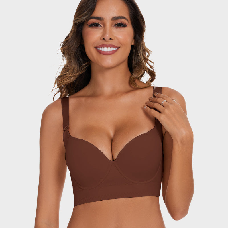 SheCurve® Full-Coverage Wireless Back Smoothing Bra: Ultimate Comfort, White