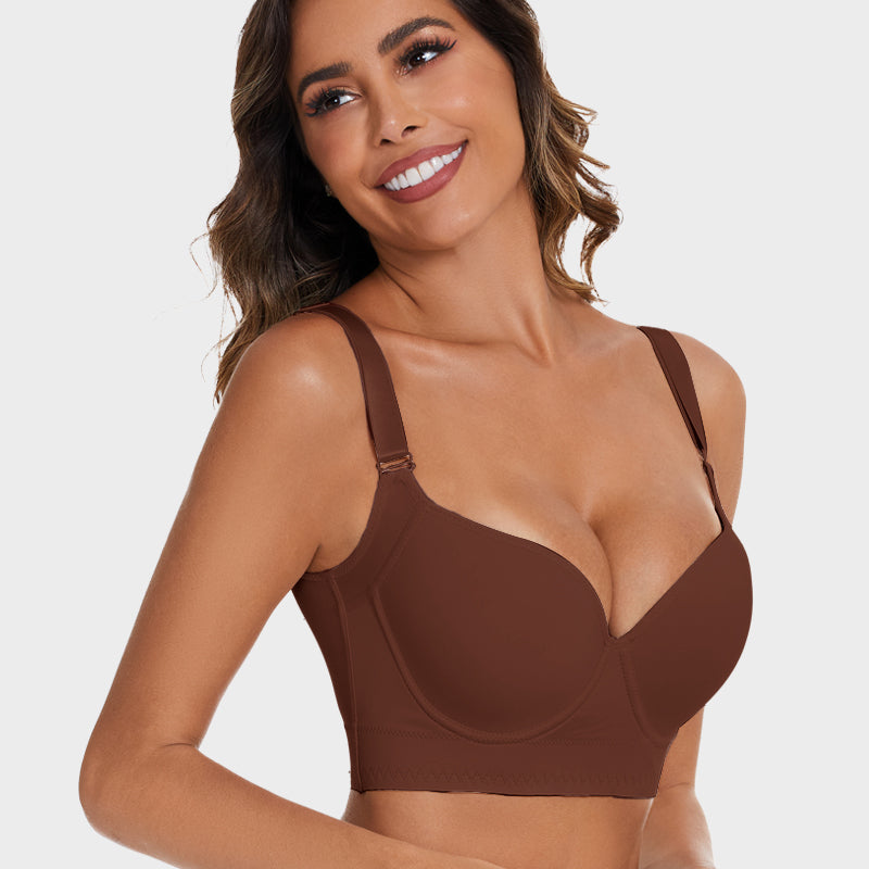 SheCurve® Seamless Push-Up Back Smoothing Bra 2-Pack - Wireless Comfort