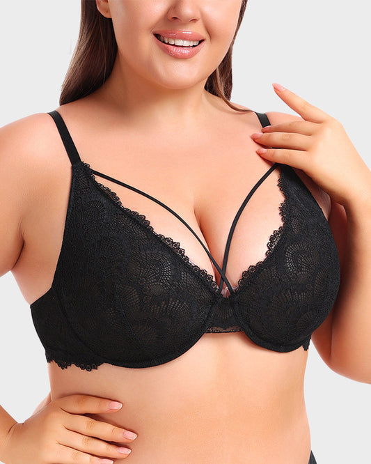 Elegant Non-Padded Lace Strappy Push-Up Bra: Comfortable, Supportive, and Sexy Lingerie