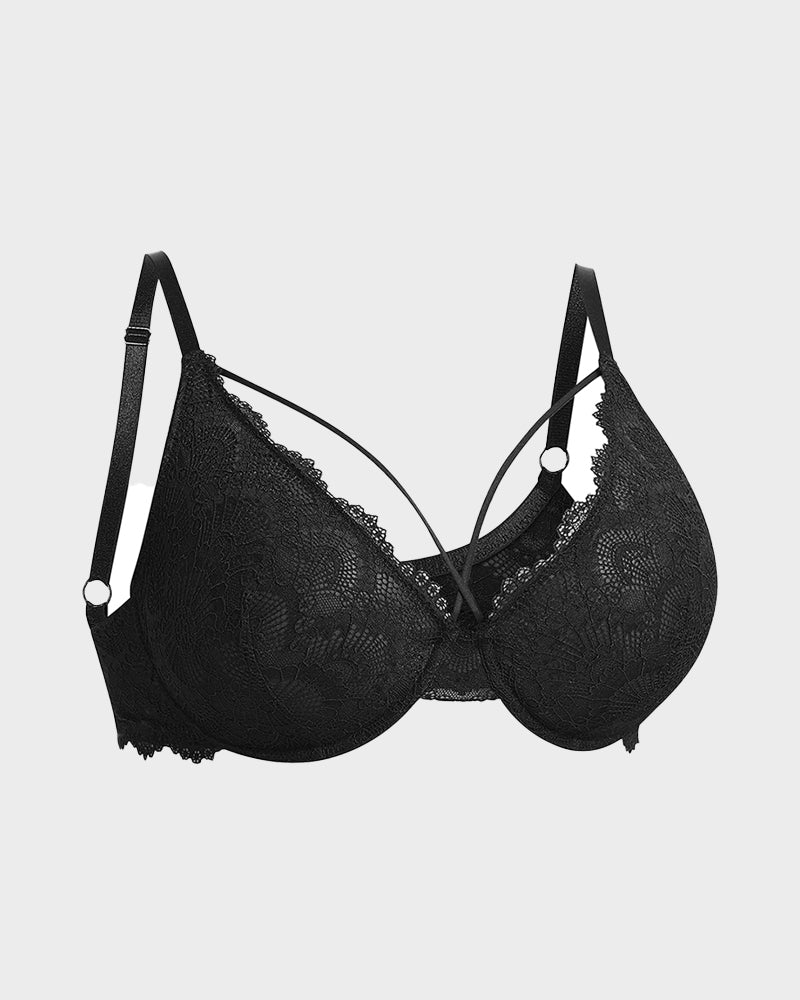 Elegant Non-Padded Lace Strappy Push-Up Bra: Comfortable, Supportive, and Sexy Lingerie