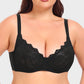 Luxurious Black Lace Plunge Push-Up Bra for Ultimate Comfort & Lift