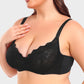 Luxurious Black Lace Plunge Push-Up Bra for Ultimate Comfort & Lift