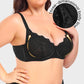 Luxurious Black Lace Plunge Push-Up Bra for Ultimate Comfort & Lift