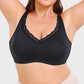 Comfortable Full Coverage Lace Trim Minimizer Bra - Everyday Wireless Support
