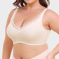 Comfortable Full Coverage Lace Trim Minimizer Bra - Everyday Wireless Support