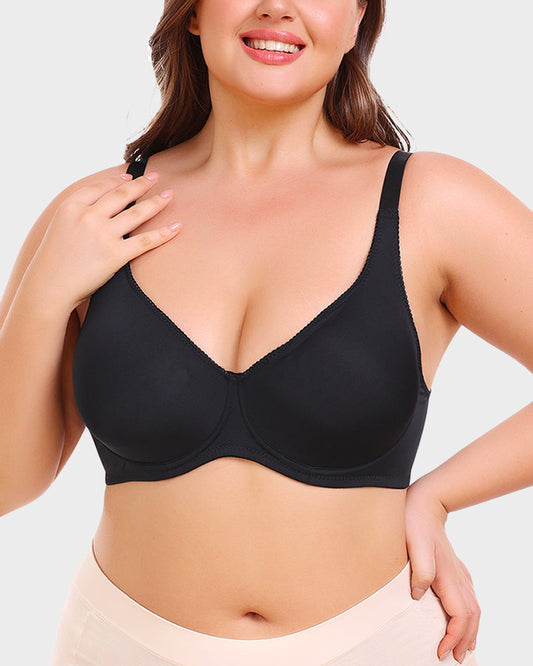 SheCurve® Seamless Comfort Everyday T-Shirt Bra - Wireless Support, Smooth Look