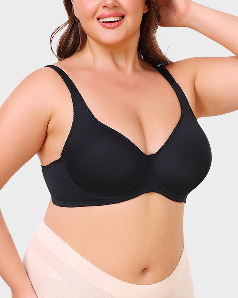 SheCurve® Seamless Comfort Everyday T-Shirt Bra - Wireless Support, Smooth Look