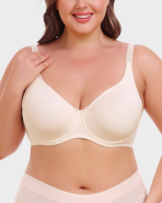 SheCurve® Seamless Comfort Everyday T-Shirt Bra - Wireless Support, Smooth Look