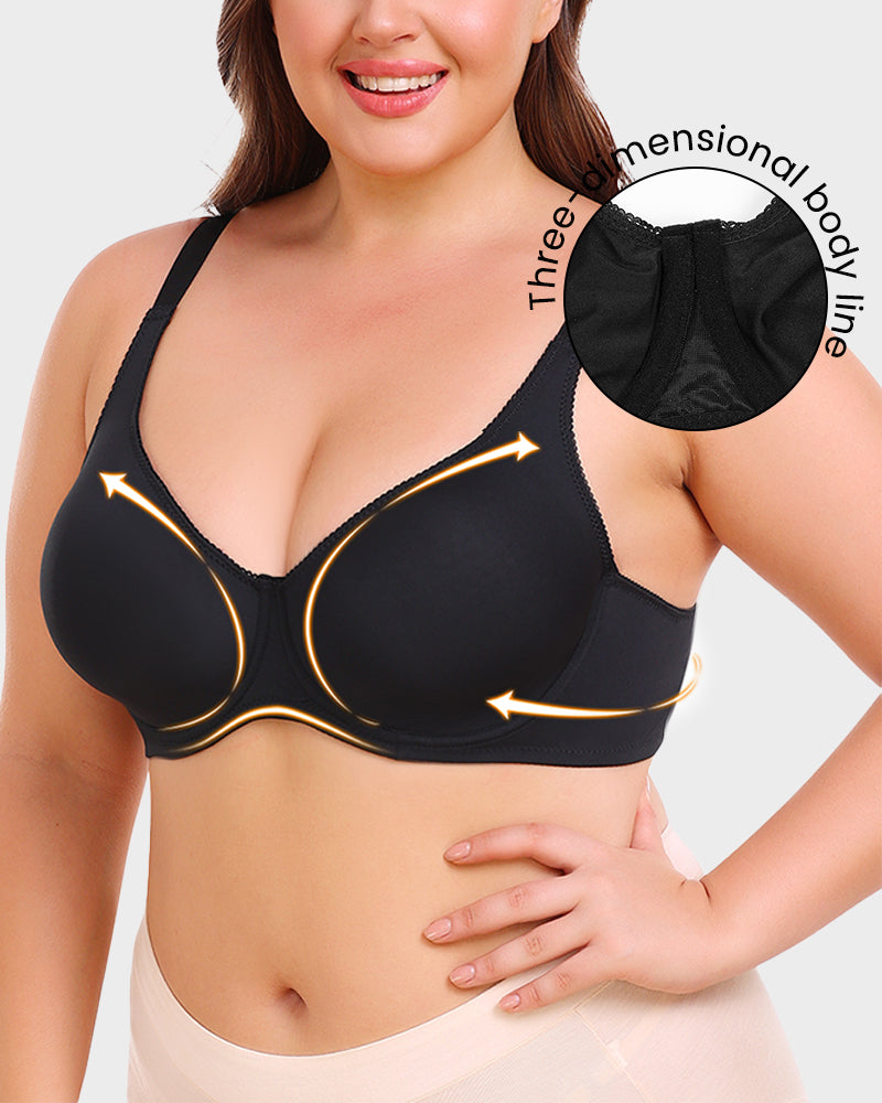 SheCurve® Seamless Comfort Everyday T-Shirt Bra - Wireless Support, Smooth Look