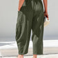 Breezy Loose Fit Linen Blend Wide-Leg Pants with Pockets for Women