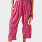 Breezy Loose Fit Linen Blend Wide-Leg Pants with Pockets for Women