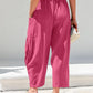 Breezy Loose Fit Linen Blend Wide-Leg Pants with Pockets for Women