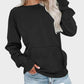 Comfortable Oversized Solid Crewneck Sweatshirt Pullover with Kangaroo Pocket