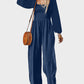 Versatile Square Neck Wide-Leg Jumpsuit with Smocked Waist and Pockets
