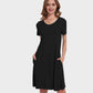 Ultra-Soft V-Neck T-Shirt Dress with Pockets - Casual Flowy Swing Design