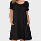 Ultra-Soft V-Neck T-Shirt Dress with Pockets - Casual Flowy Swing Design