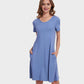 Ultra-Soft V-Neck T-Shirt Dress with Pockets - Casual Flowy Swing Design