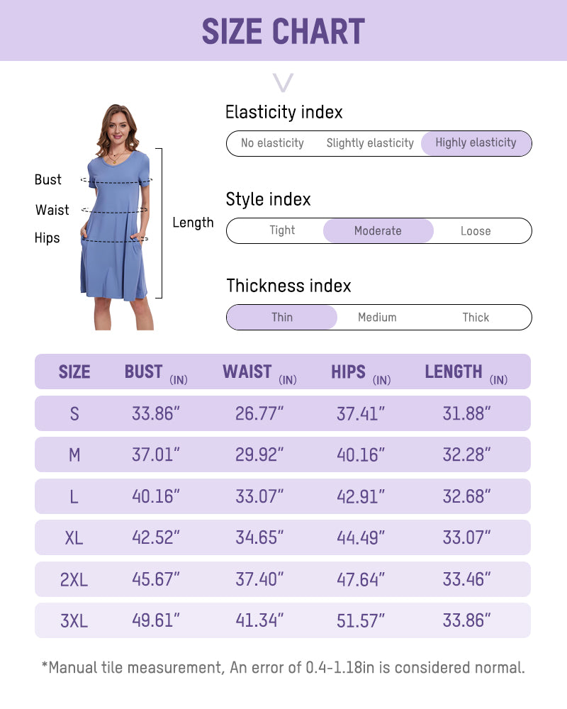 Ultra-Soft V-Neck T-Shirt Dress with Pockets - Casual Flowy Swing Design