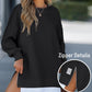 Stylish Oversized Long Sleeve Sweatshirt with Trendy Side Zipper Slit