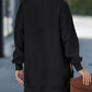 Stylish Oversized Long Sleeve Sweatshirt with Trendy Side Zipper Slit