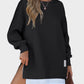 Stylish Oversized Long Sleeve Sweatshirt with Trendy Side Zipper Slit