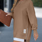Stylish Oversized Long Sleeve Sweatshirt with Trendy Side Zipper Slit