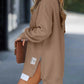 Stylish Oversized Long Sleeve Sweatshirt with Trendy Side Zipper Slit