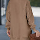 Stylish Oversized Long Sleeve Sweatshirt with Trendy Side Zipper Slit