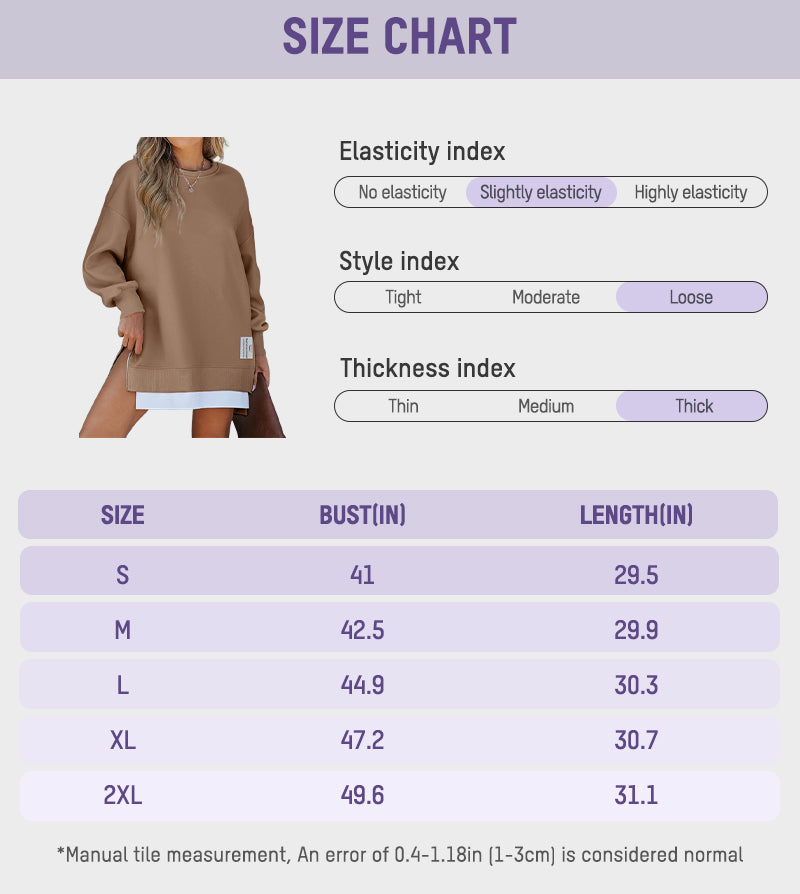 Stylish Oversized Long Sleeve Sweatshirt with Trendy Side Zipper Slit