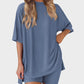 Cozy Oversized Crewneck 2-Piece Lounge Set with Split Hem Comfort