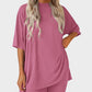 Cozy Oversized Crewneck 2-Piece Lounge Set with Split Hem Comfort