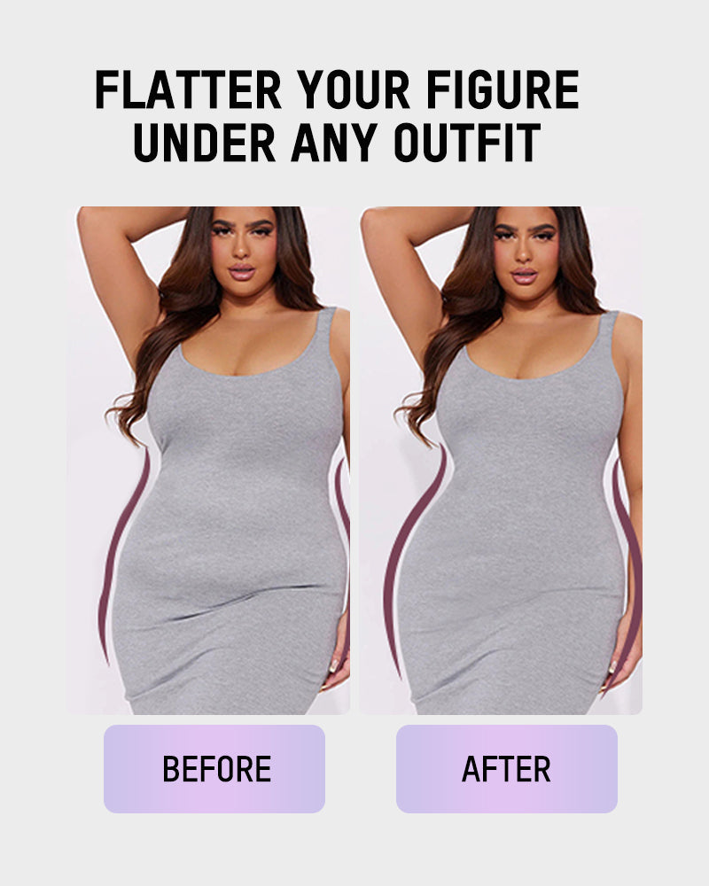 Comfort Sculpt Shapewear Bodysuit: Built-In Wireless Bra, Tummy Control, Mid-Thigh