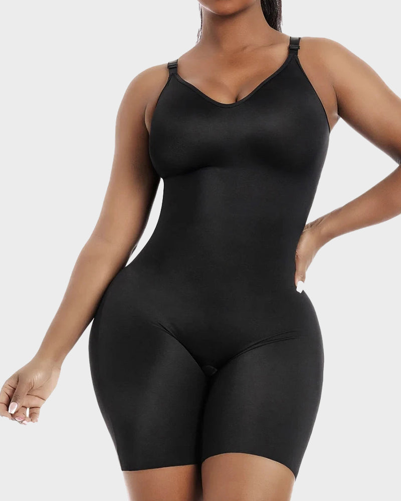 Comfort Sculpt Shapewear Bodysuit: Built-In Wireless Bra, Tummy Control, Mid-Thigh