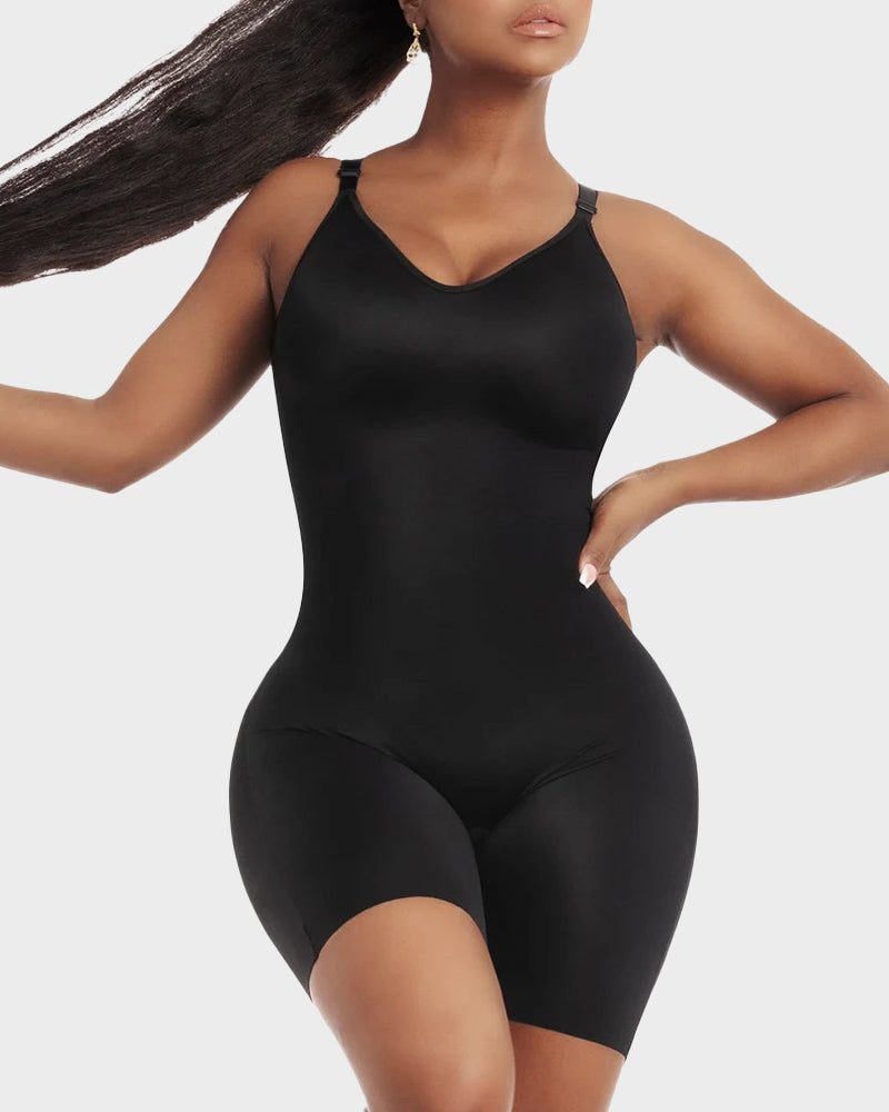 Comfort Sculpt Shapewear Bodysuit: Built-In Wireless Bra, Tummy Control, Mid-Thigh
