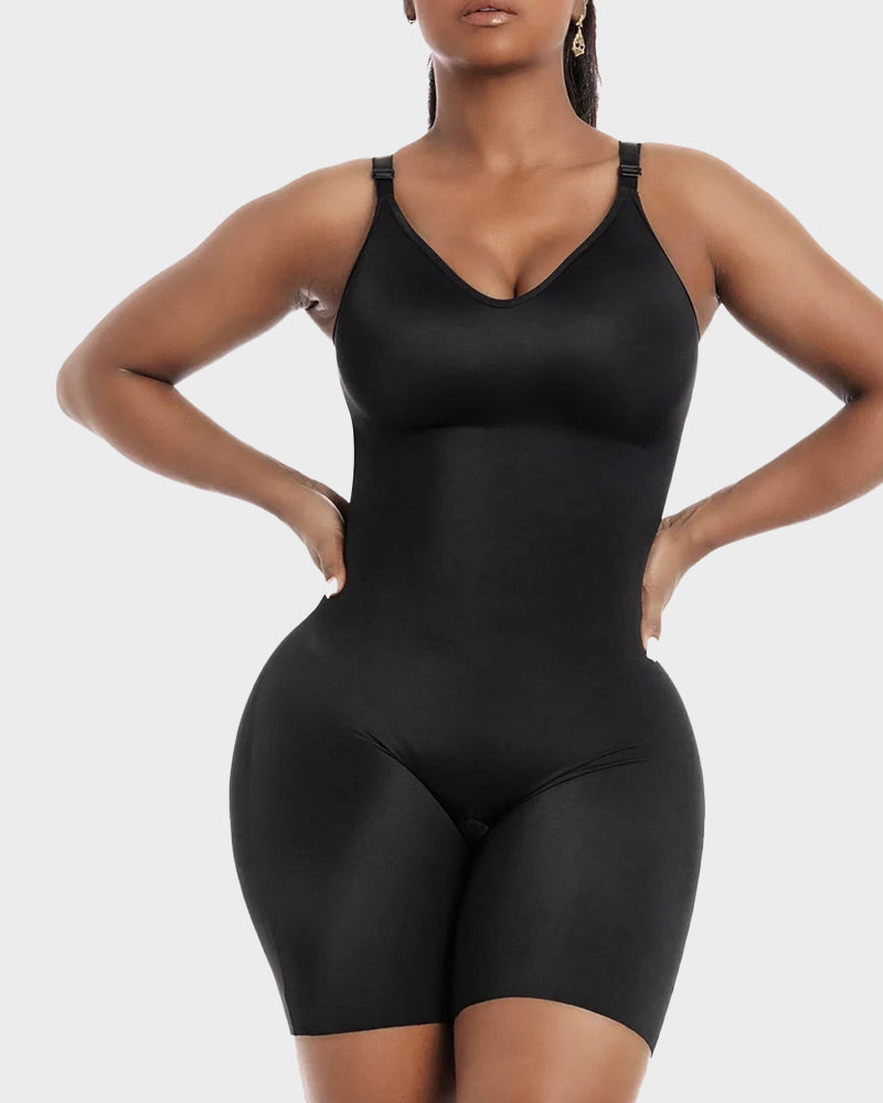 Comfort Sculpt Shapewear Bodysuit: Built-In Wireless Bra, Tummy Control, Mid-Thigh