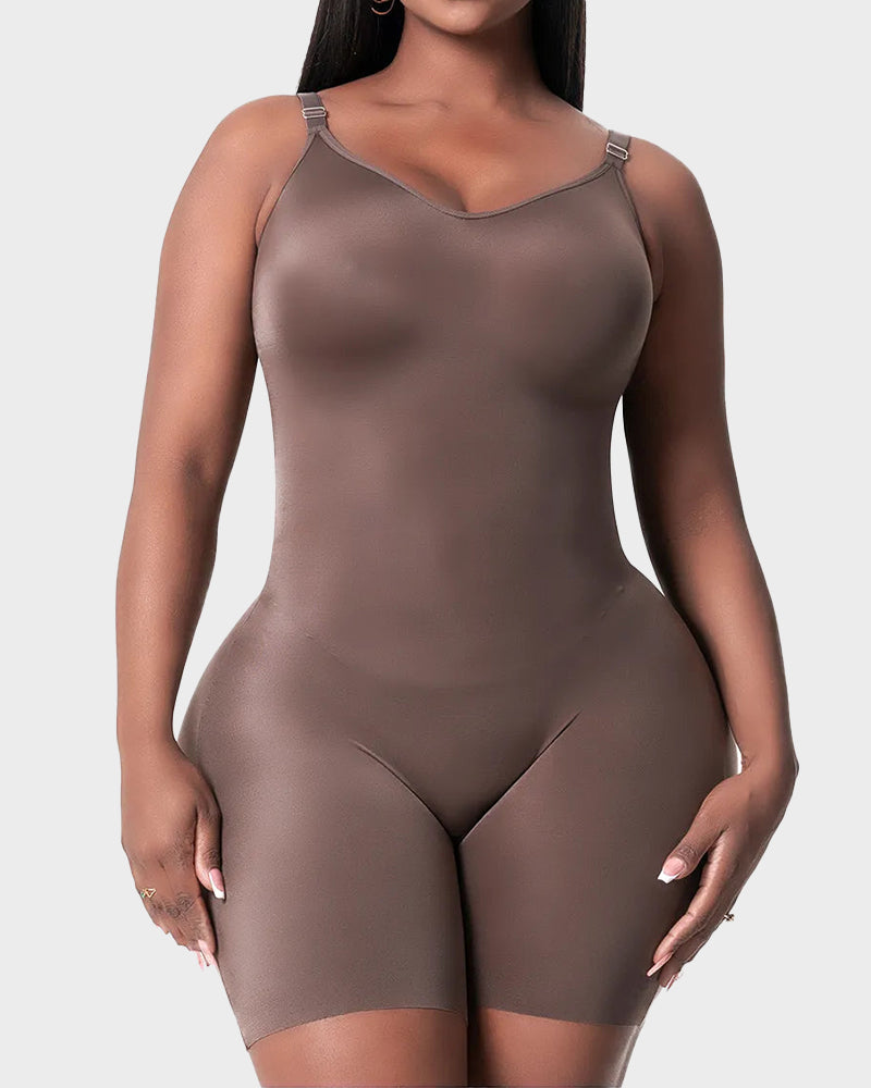 Comfort Sculpt Shapewear Bodysuit: Built-In Wireless Bra, Tummy Control, Mid-Thigh