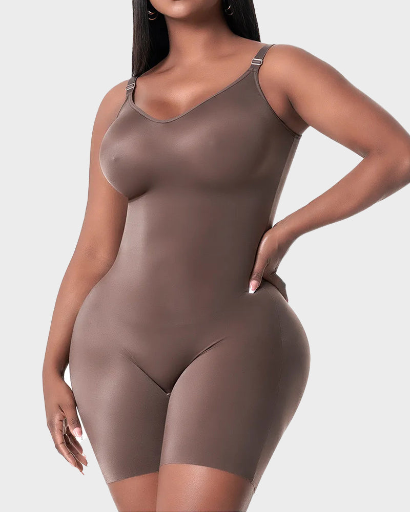 Comfort Sculpt Shapewear Bodysuit: Built-In Wireless Bra, Tummy Control, Mid-Thigh