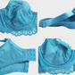 Comforting Blue Lace Underwire Push-Up Bra: Natural Lift & Support