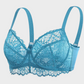 Comforting Blue Lace Underwire Push-Up Bra: Natural Lift & Support