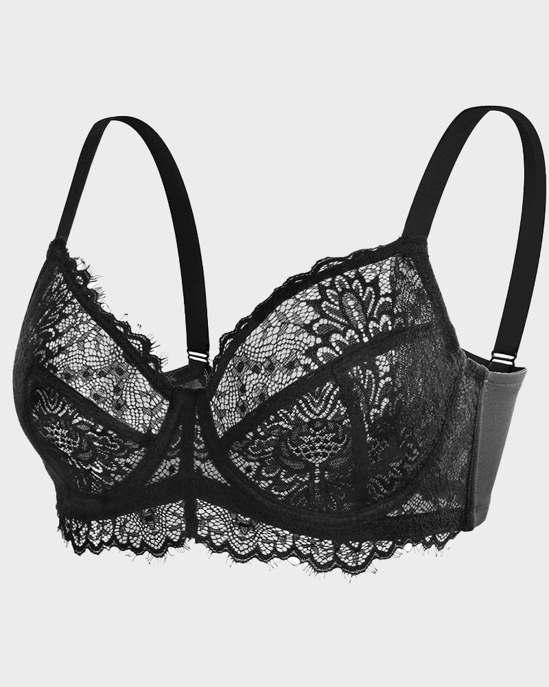 Luxurious Lace Unlined Underwire Push-Up Bra for Ultimate Comfort & Support